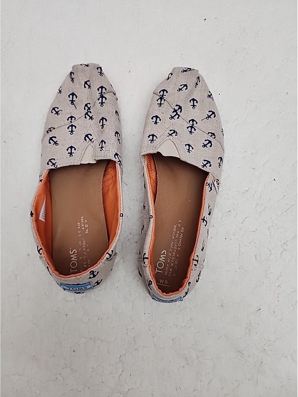 TOMS Classics - Limited Edition Anchor Print Slip Ons - Women’s size 9M